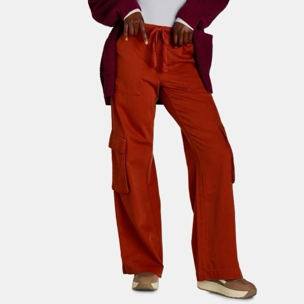 Women’s Wide Leg Drawstring Cargo Pants size 14 SHORT - Picture 8 of 8